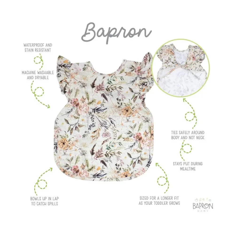 Flutter Delilah Floral bib Baby & Toddler Soft Waterproof Stain Resistant 6m-3T